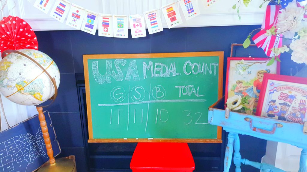 Team USA Olympic Medal Count Vintage Chalkboard