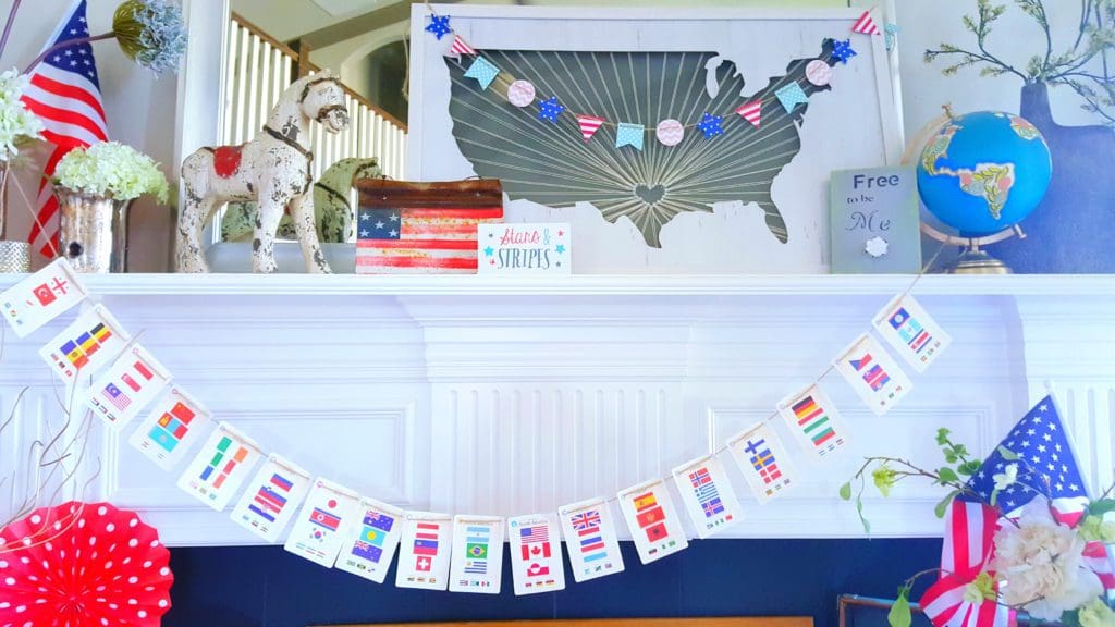 Team USA Olympics Themed Mantle Display