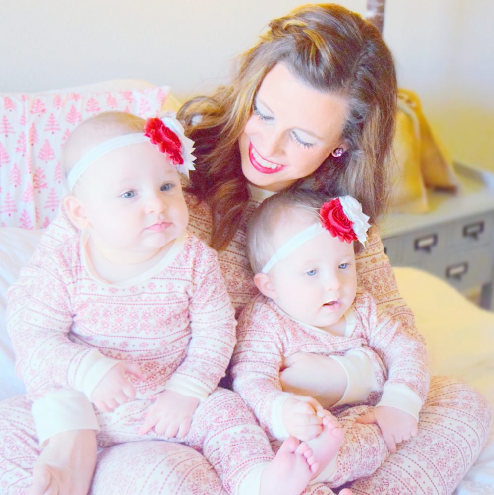 merichelle-genevieve-and-georgia-matching-christmas-pajamas-family-christmas-pictures