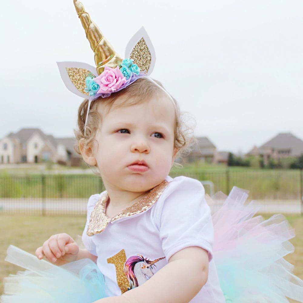 Unicorn headband unicorn birthday outfit rainbow tutu first birthday party ideas unicorn themed birthday party