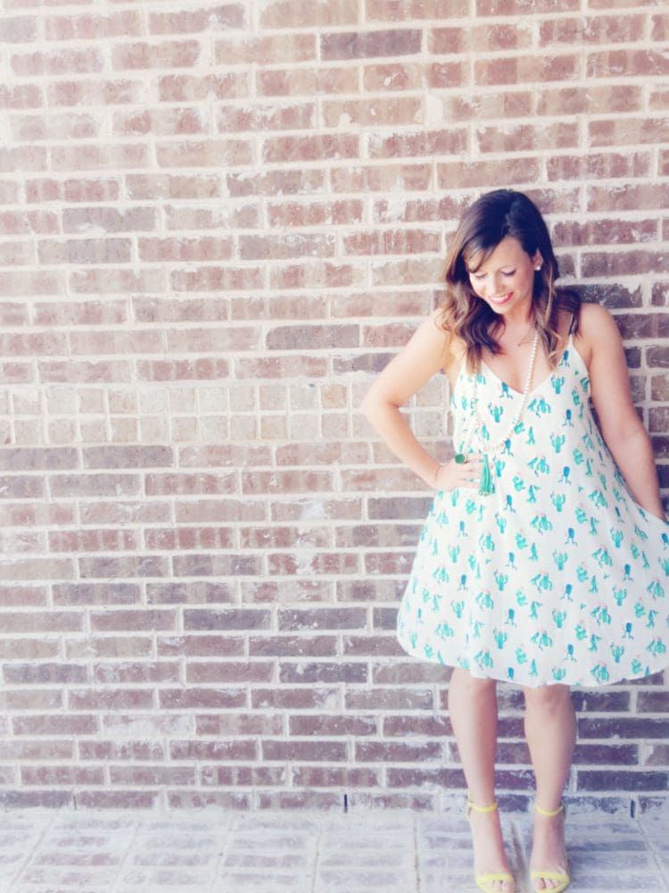 cactus dress yellow heels