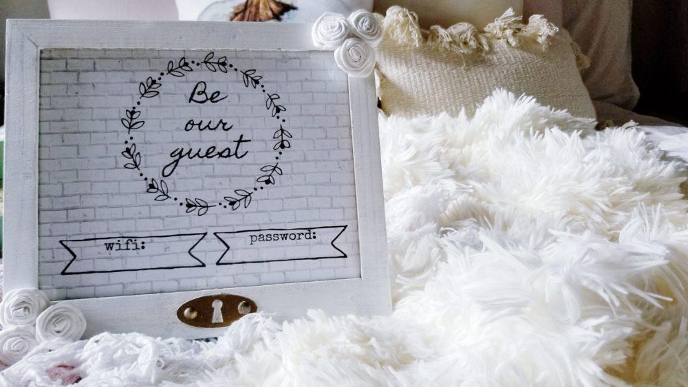 Be Our Guest Wifi Frame DIY Canvas Flower