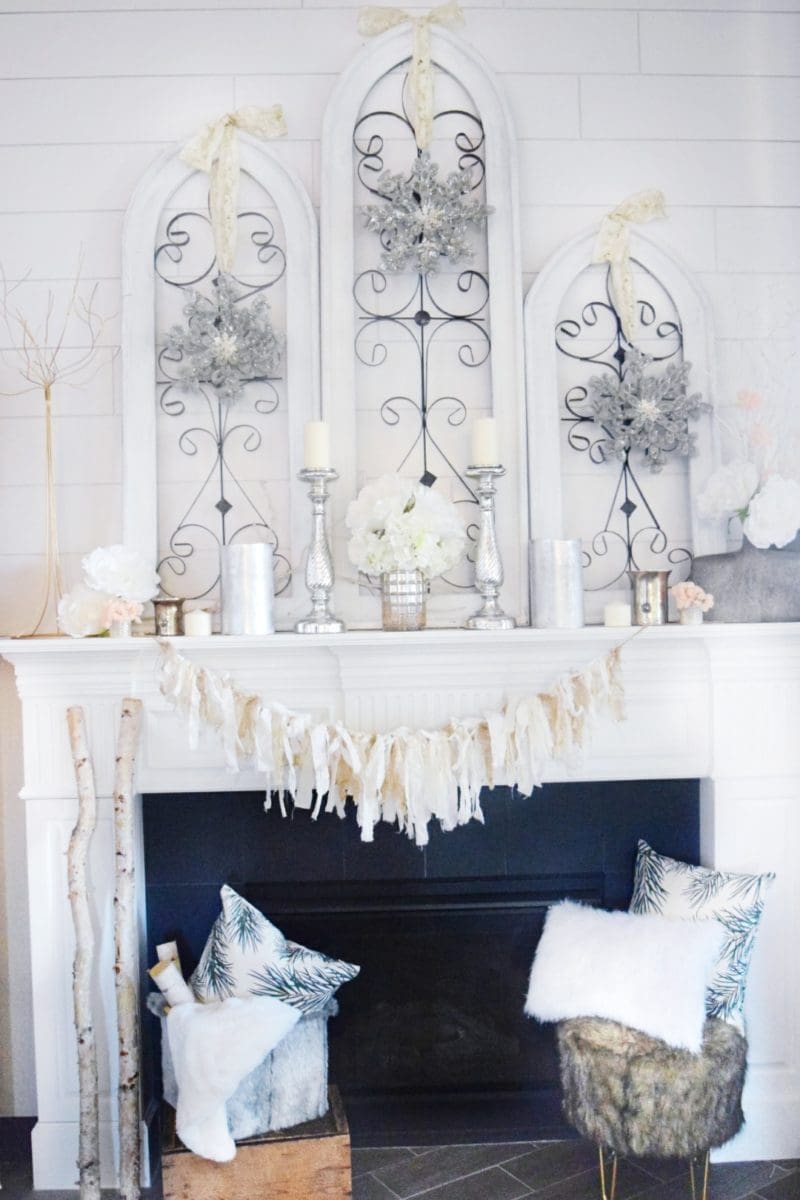 winter mantle cozy glam winter decor