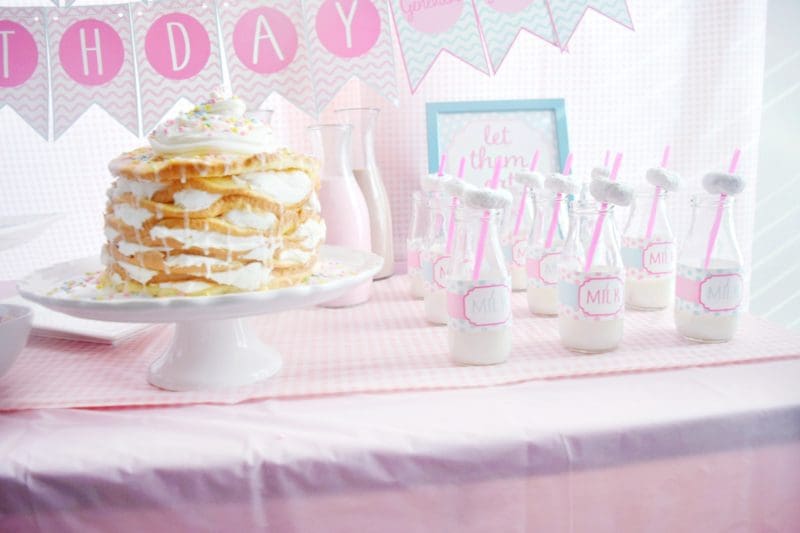 pancake and pajamas birthday party pancake birthday cake preppy pink birthday party homemade birthday cake