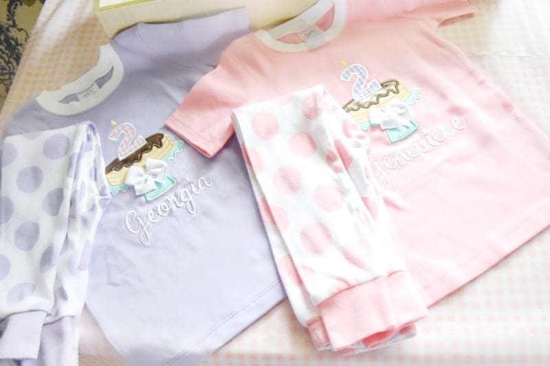 pancake and pajamas little girls birthday outfit matching twin birthday pajamas