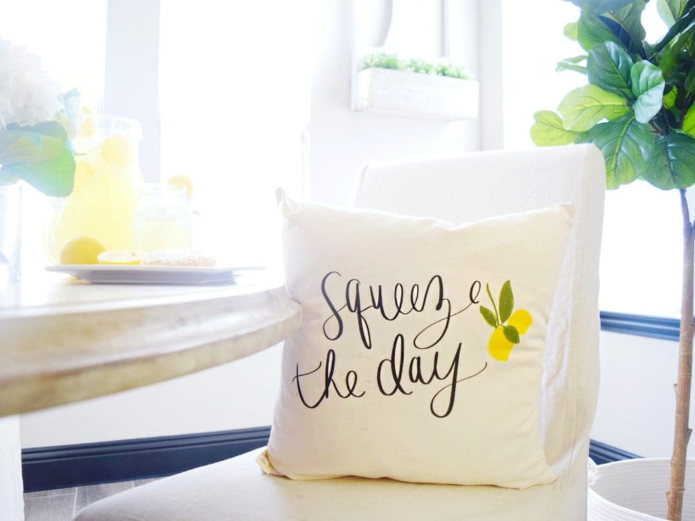 squeeze the day lemon pillow kirklands lemon decor home decorating ideas for spring lemon pillow yellow decor lemon yellow design ideas spring decor inspiration new spring line lemony yellow decorating 