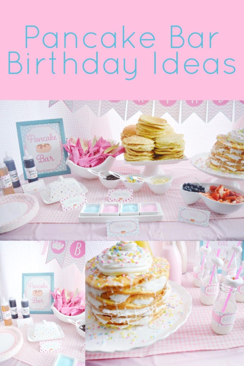 Pancakes and Pajamas Birthday Party Ideas Pancake Bar Birthday Breakfast Bar Preppy Pink Girls Birthday Party Pancakes and PJs Party Supplies Party Ideas