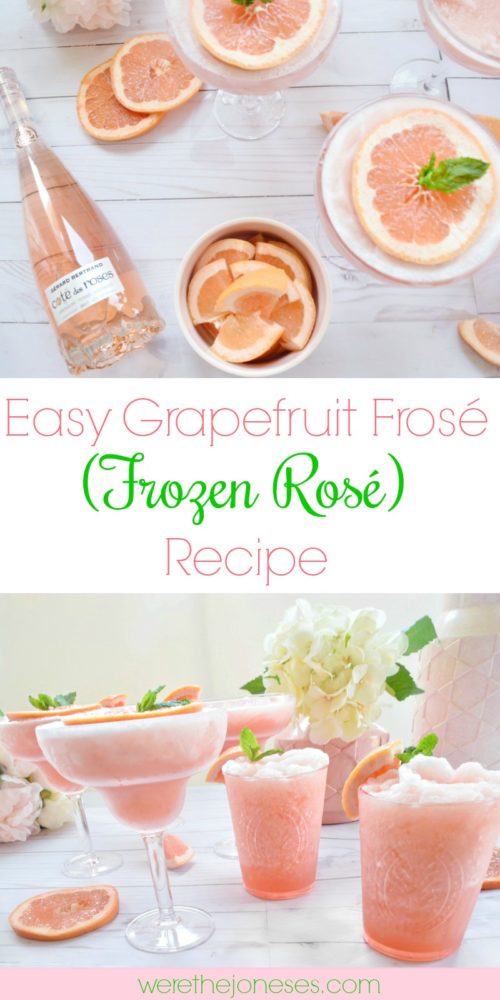 Easy Grapefruit Frosé (Frozen Rosé) Recipe Simple frose quick frose recipe frozen rose recipe blender