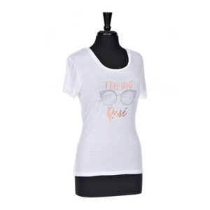 Best Girlfriend Gift Ideas Wine Love Gifts White Feeling Rose Glitter T-Shirt