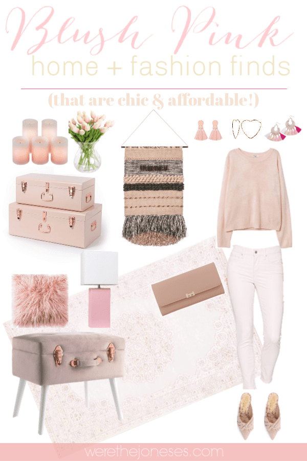 My favorite 2019 interior decor trend and fashion trend are blush pink home decor & blush pink fashion accessories! I've gathered chic and affordable blush pink home + fashion finds from Amazon