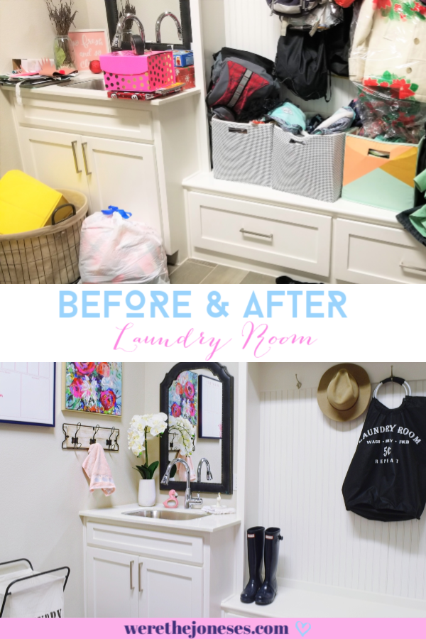 budget friendly laundry room makeover ideas and organizing tips before and after images