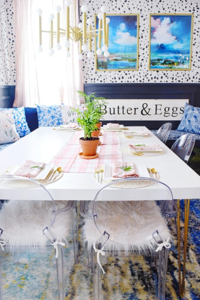 colorful modern coastal breakfast nook spring table setting ideas to freshen up your home