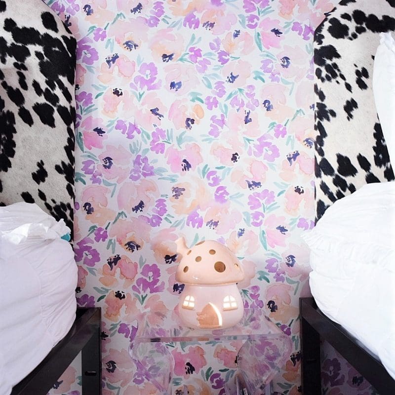 Purple cow print Teenage Bedroom Wallpaper