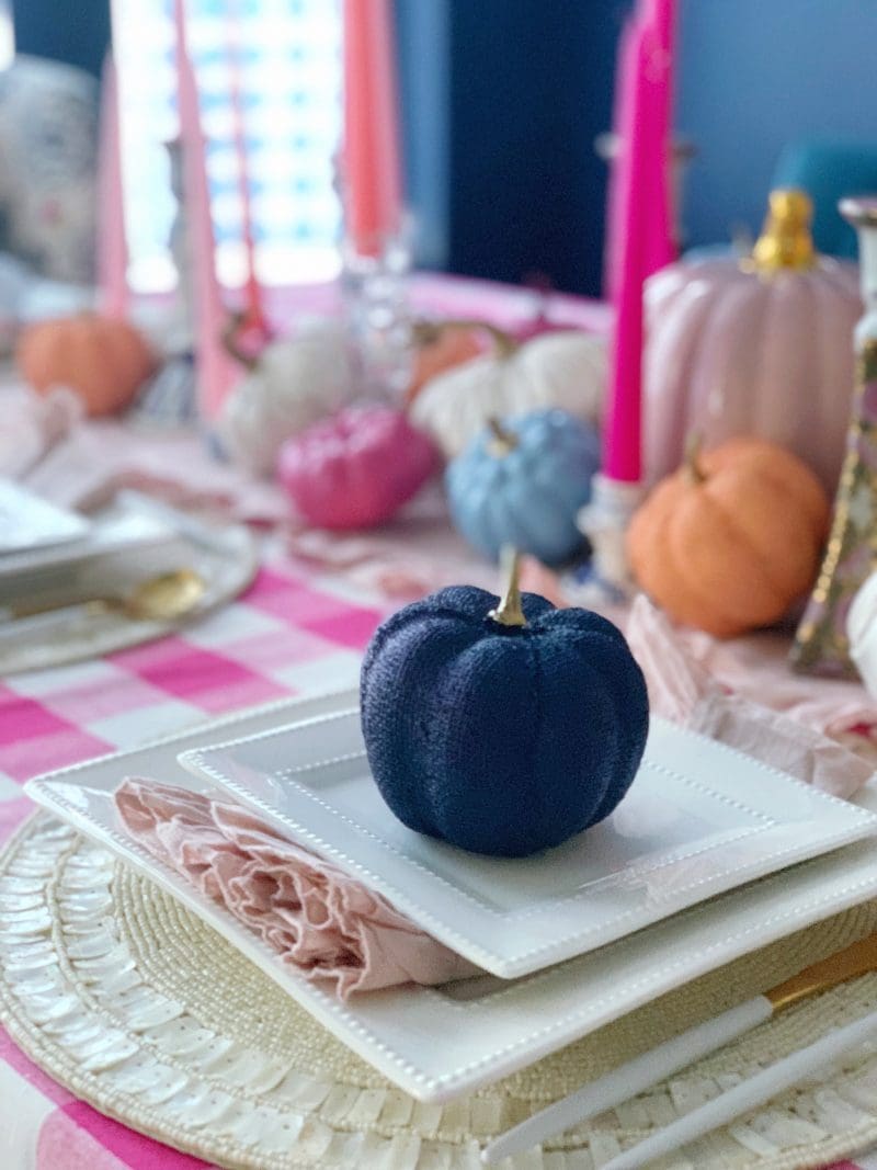 fall tablescape ideas using painted pumpkins and taper candle centerpieces how to create a fall tablescape in 3 simple steps