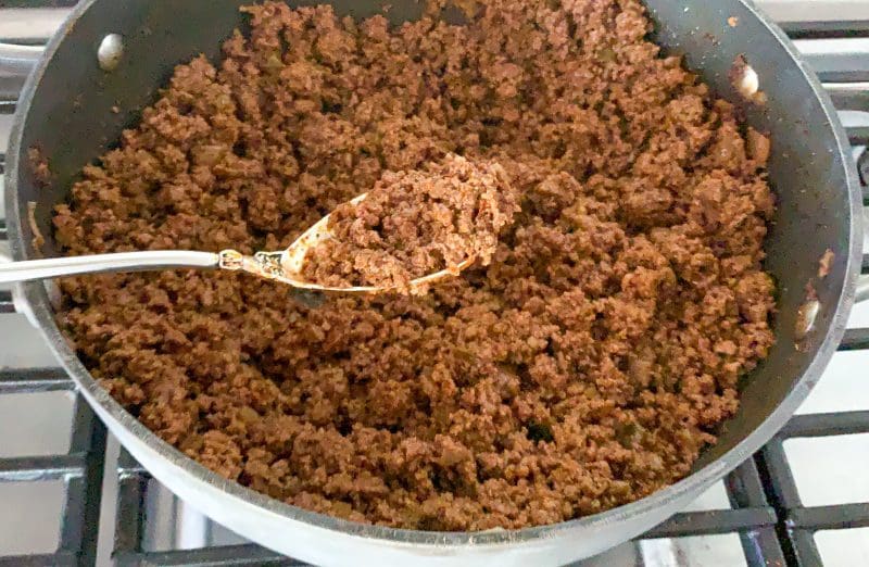 seasoned ground beef with homemade taco seasoning