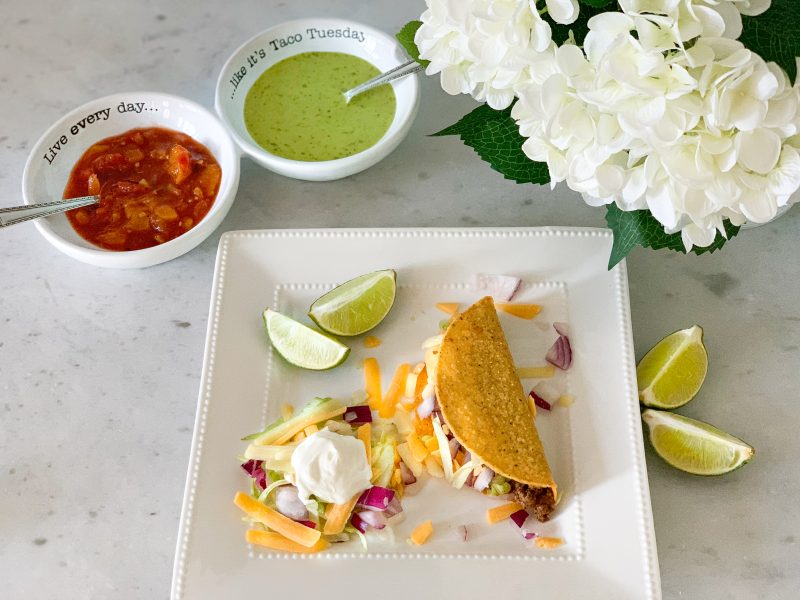 easy ground beef tacos seasoned with homemade taco seasoning