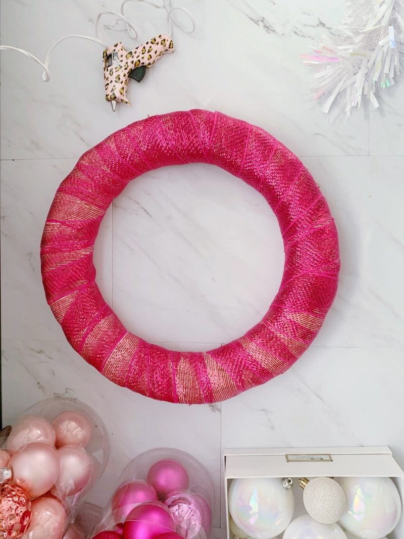 How to Make an Ornament Wreath  Pink Ombre Christmas Wreath Tutorial »  We're The Joneses