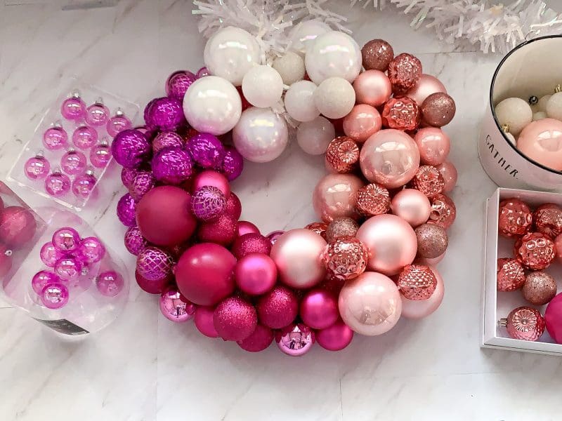 pink ombre christmas wreath