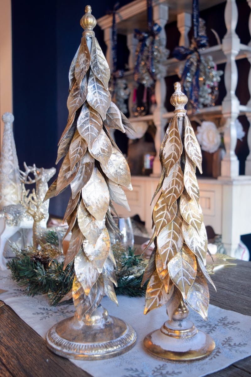 gold christmas tree tabletop decor