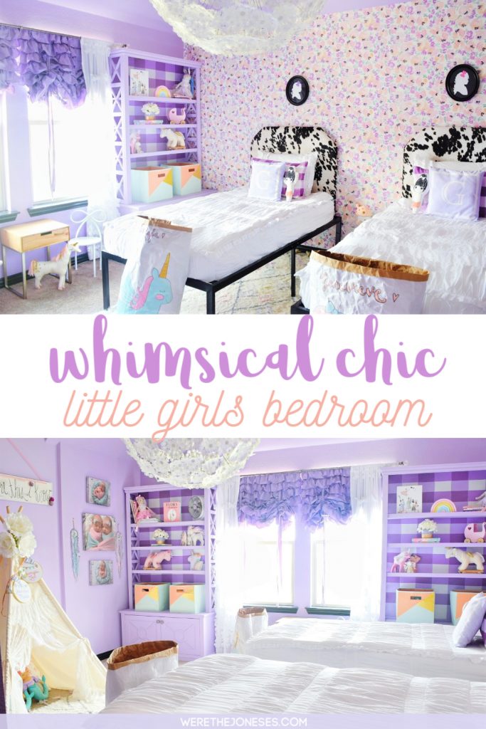 little girls room decor ideas with purple paint on walls and floral wallpaper by caitlin wilson