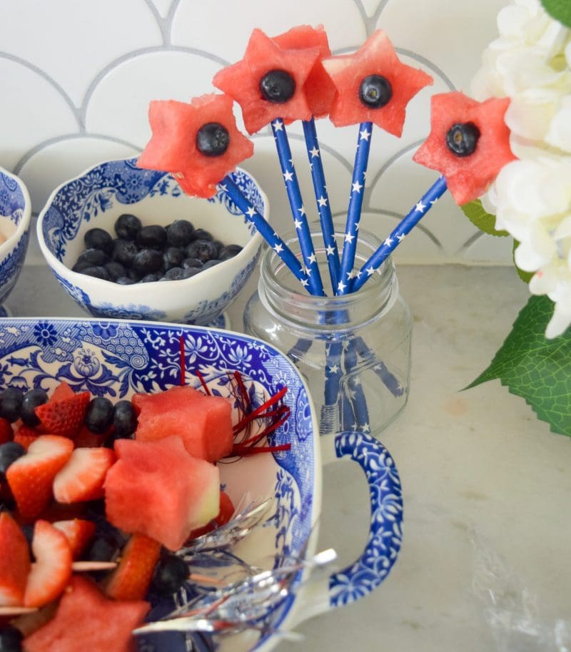 patriotic fruit kabobs watermelon star sparklers