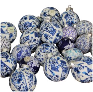 blue and white chinoiserie ornaments