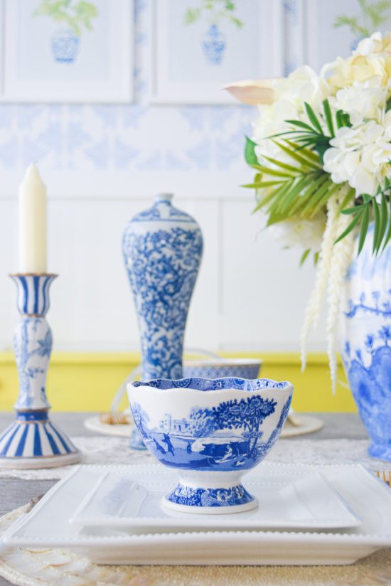 chinoiserie chic table decor and dishes
