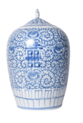 Oriental porcelain temple jar